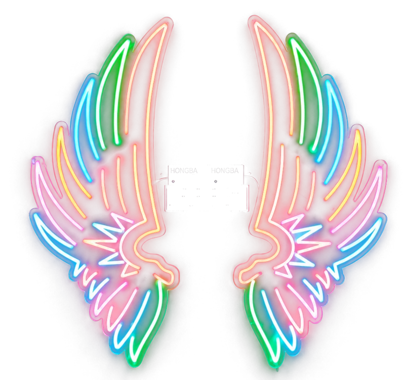 The Horizon's rainbow neon wings
